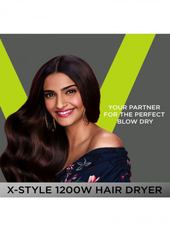 X-Style 1200 Hair Dryer رمادي / بنفسجي