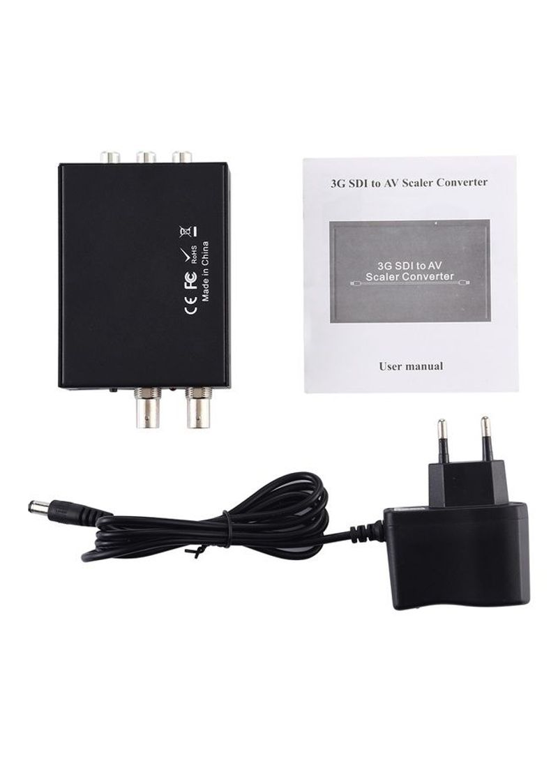 3G SDI to AV Scaler Converter with Adapter 21 x 5 x 15cm Black