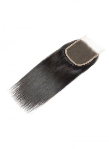 Brazilian Unprocessed Straight Wavy Human Hair Lace Closure Black 18inch