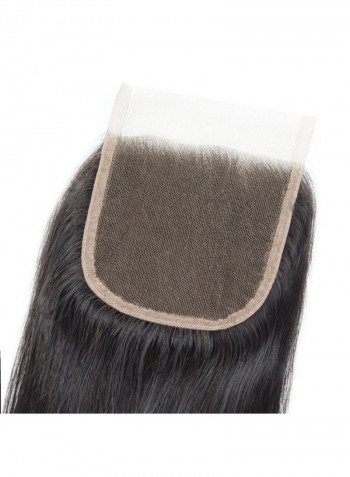 Brazilian Unprocessed Straight Wavy Human Hair Lace Closure Black 18inch