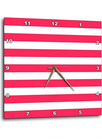 Stripes Candy Cane Style Wall Clock Red/White 13x13inch