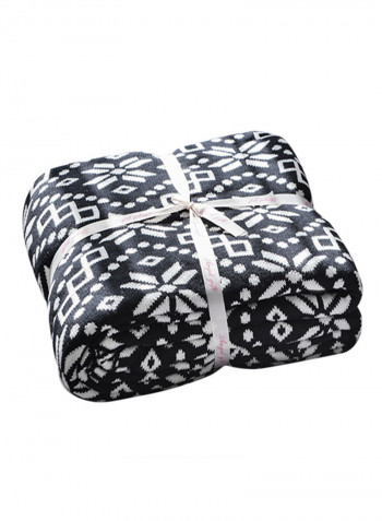 Striped Snowflake Pattern Soft Throw Cotton Multicolour 130x160centimeter