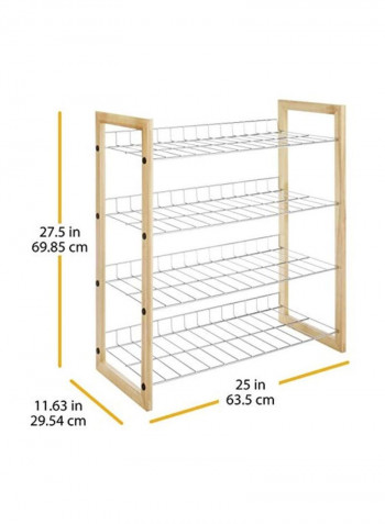 4 Tier Closet Shelves Beige/Silver 11.6x25x27.5inch