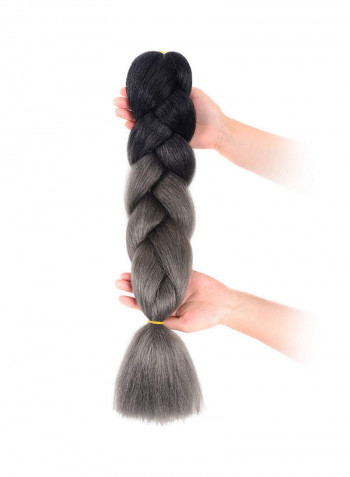 5-Piece Long Wavy Hair Extension Dark Grey 24inch
