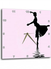 Ballet Fantasy Printed Wall Clock Pink/Black 13x13x0.1inch