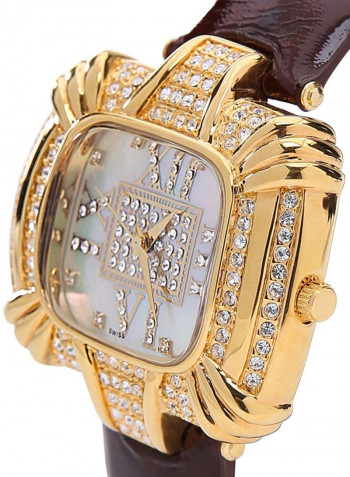 Women's 22K Gold Plated With Crystal Analog Watch P-21647
