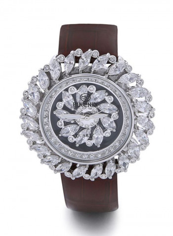 Women's 22K Gold Plated With Crystal Analog Watch P-21698