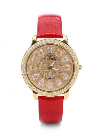 Women's 22K Gold Plated With Crystal Analog Watch P-21705