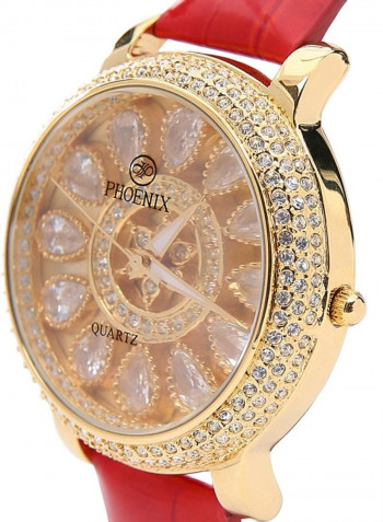 Women's 22K Gold Plated With Crystal Analog Watch P-21705