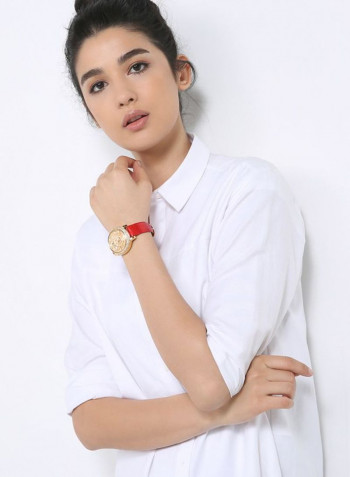 Women's 22K Gold Plated With Crystal Analog Watch P-21705
