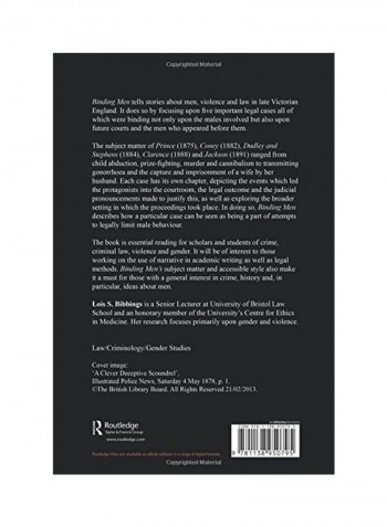 Binding Men: Stories About Violence And Law In Late Victorian England Paperback