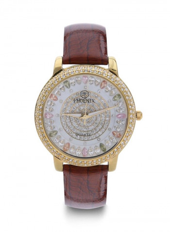 Women's 22K Gold Plated With Crystal Analog Watch P-21733