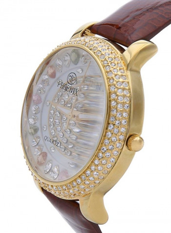 Women's 22K Gold Plated With Crystal Analog Watch P-21733