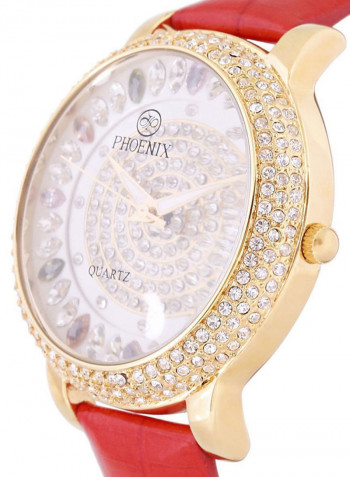 Women's 22K Gold Plated With Crystal Analog Watch P-21733