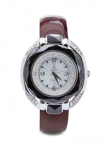 Women's 22K Gold Plated With Crystal And Ceramic Analog Watch P-21699
