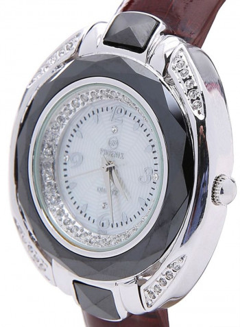 Women's 22K Gold Plated With Crystal And Ceramic Analog Watch P-21699