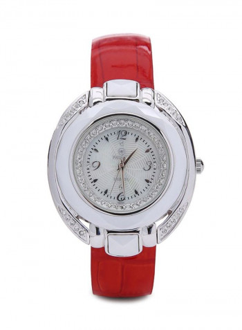 Women's 22K Gold Plated With Crystal And Ceramic Analog Watch P-21699