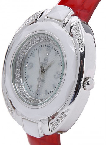 Women's 22K Gold Plated With Crystal And Ceramic Analog Watch P-21699