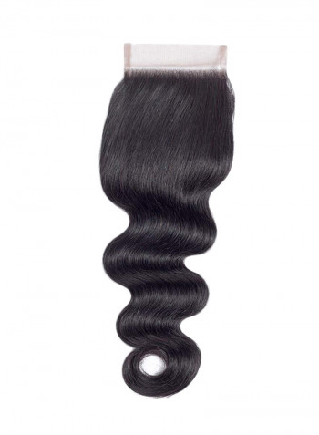 Human Hair Wavy Lace Closure Black 18inch