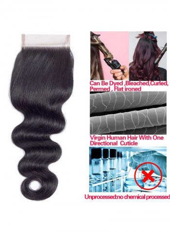 Human Hair Wavy Lace Closure Black 18inch