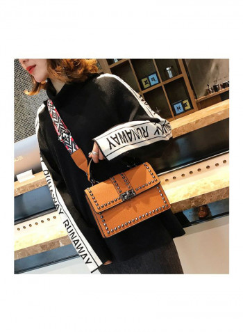 Rivet Studded Crossbody Bag Brown/Black