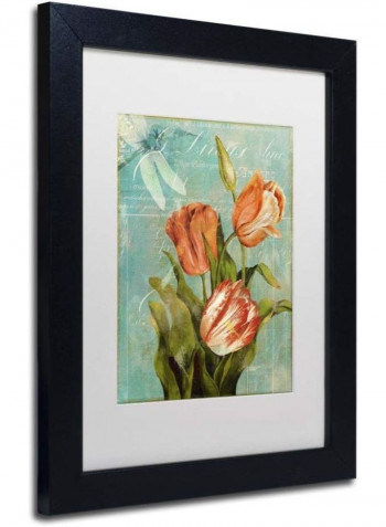 Tulips Ablaze Iii Framed Wall Art Green/Red 11 x 14inch