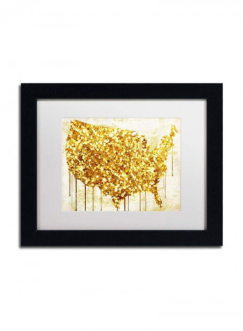 American Dream IV Framed Wall Art White/Gold 11 x 14inch