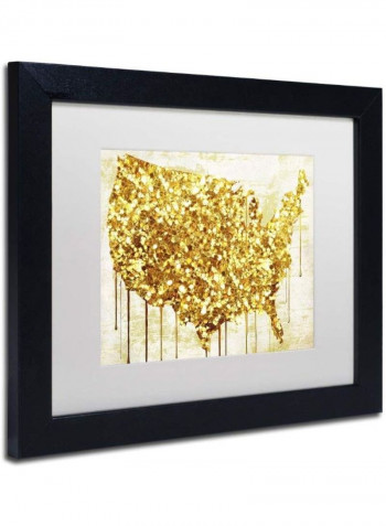 American Dream IV Framed Wall Art White/Gold 11 x 14inch