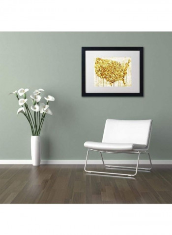 American Dream IV Framed Wall Art White/Gold 11 x 14inch