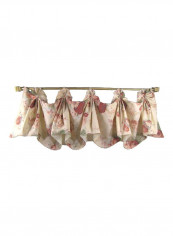 Juliet Rose Printed Window Valance Beige/Red/Green 15x18inch