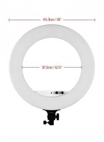 LED Photography Ring Light With Accessories 53.3x45.3x3cm White/Black