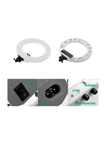 LED Photography Ring Light With Accessories 53.3x45.3x3cm White/Black