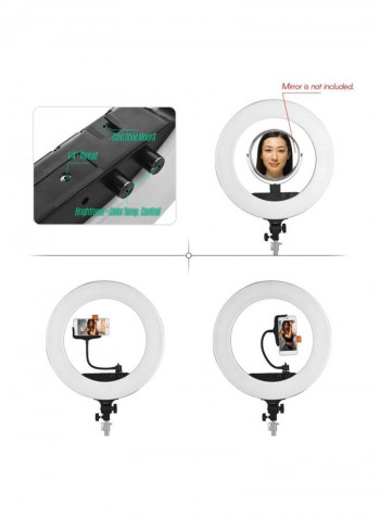 LED Photography Ring Light With Accessories 53.3x45.3x3cm White/Black