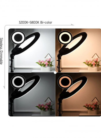 LED Photography Ring Light With Accessories 53.3x45.3x3cm White/Black