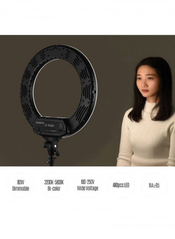 LED Photography Ring Light With Accessories 53.3x45.3x3cm White/Black