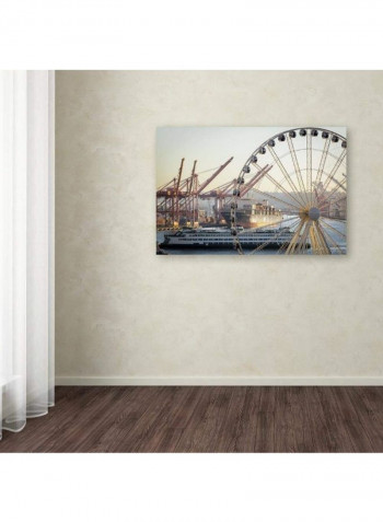 Seattle Washington Skyline Iii Canvas Wall Art Red/White 16 x 24inch