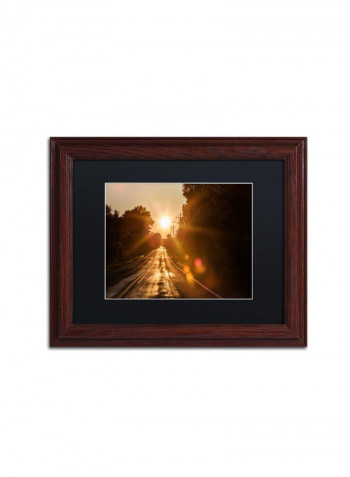 Summer Tree Line Canvas Wall Art Green/Brown 12 x 19inch