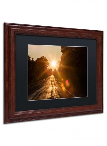 Summer Tree Line Canvas Wall Art Green/Brown 12 x 19inch