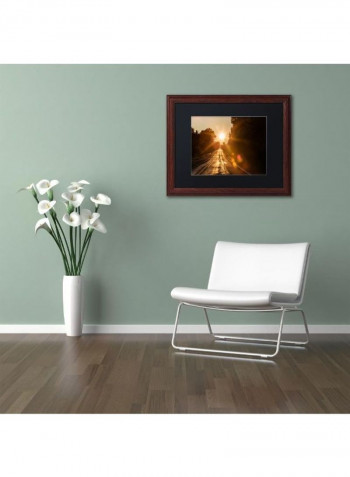 Summer Tree Line Canvas Wall Art Green/Brown 12 x 19inch