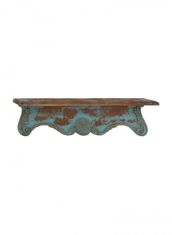Wooden Wall Shelf Blue/Brown 32x8inch
