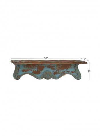 Wooden Wall Shelf Blue/Brown 32x8inch