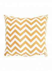 Zig Zag Printed Throw Pillow Yellow/White L