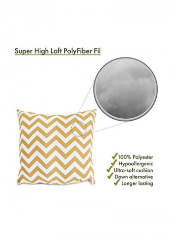 Zig Zag Printed Throw Pillow Yellow/White L