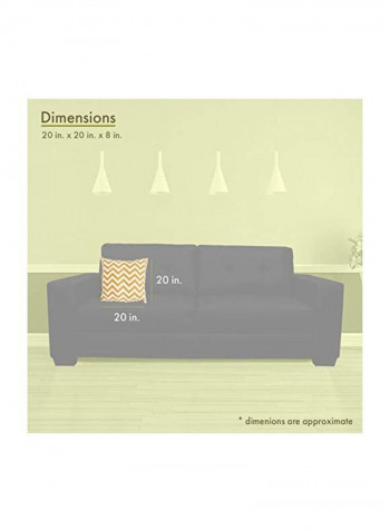 Zig Zag Printed Throw Pillow Yellow/White L