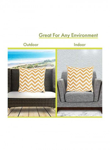 Zig Zag Printed Throw Pillow Yellow/White L