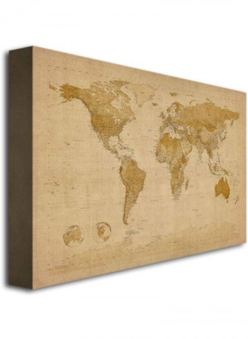 Antique World Map Canvas Wall Art Multicolour 22 x 32inch