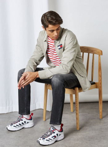 Cotton Logo Patch Jacket Stone