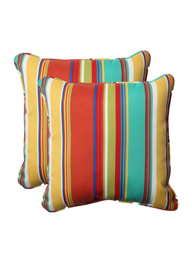 Pack Of 2 Outdoor Westport Spring Throw Pillow Multicolour 18.5x18.5x5inch