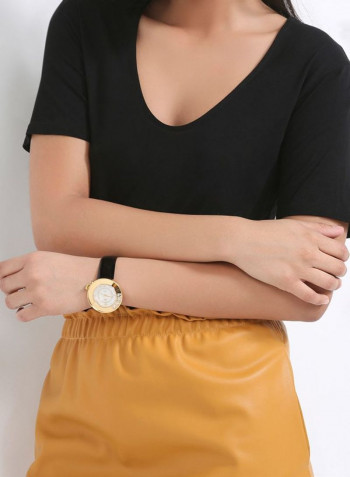 Women's 18K Gold Plated With Crystal Analog Watch P-4129
