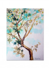Blue Maple Canvas Wall Art Multicolour 14 x 19inch
